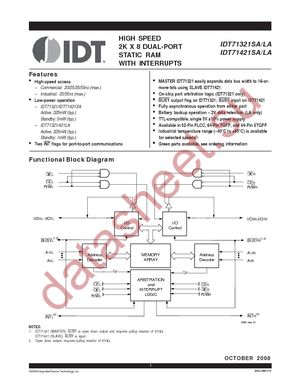 IDT71321LA20PF datasheet  